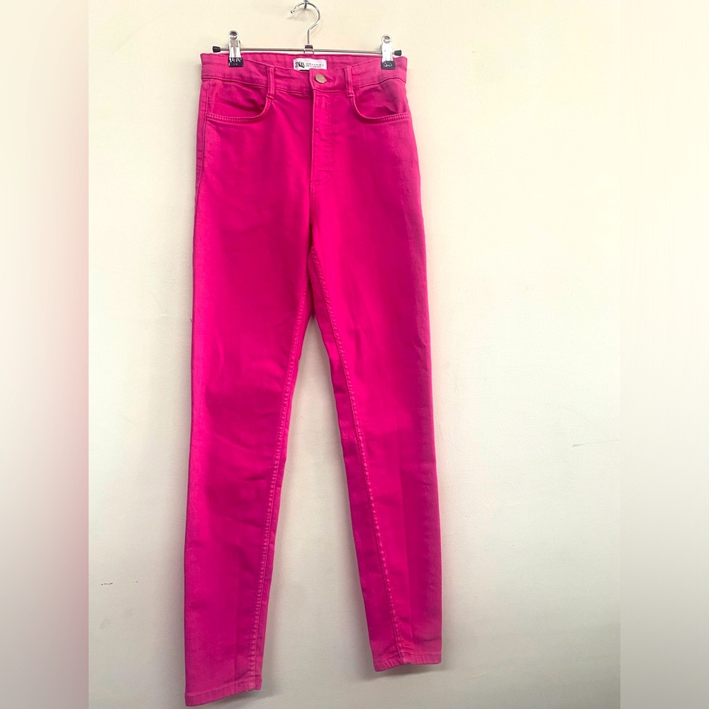 Zara hot pink skinny jeans